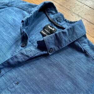HURLEY Blue Cotton Casual Button Down Shirt size Large